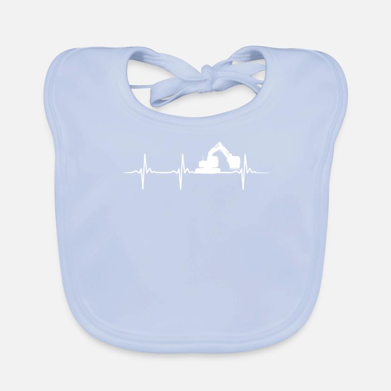 Bagger Herzschlag Design Baby Bio-Lätzchen
