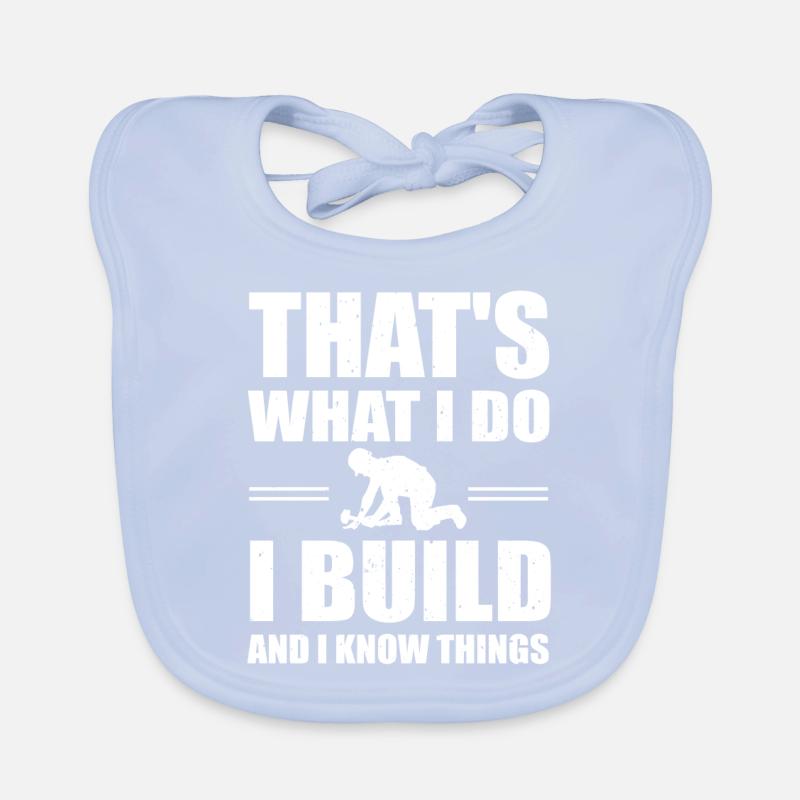 Funny construction worker motif Organic Baby Bibs