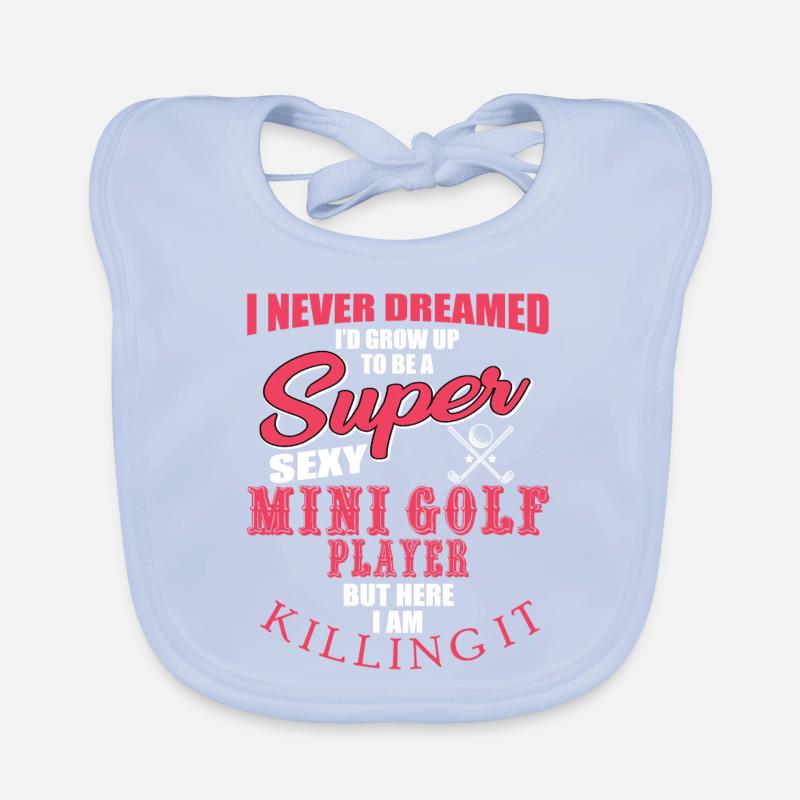 Funny golf player motif Organic Baby Bibs