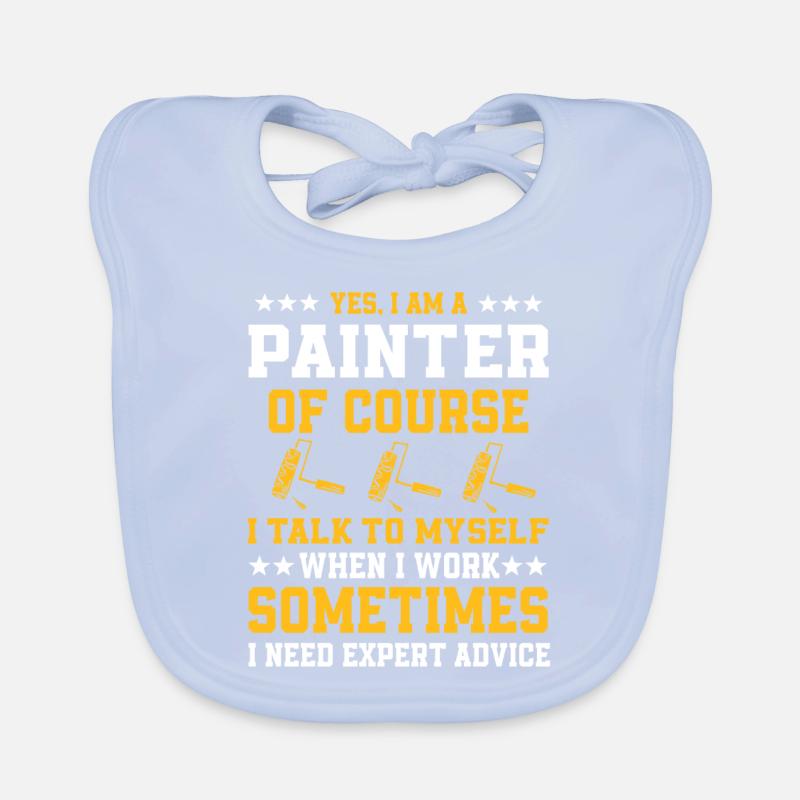Funny painter saying Organic Baby Bibs
