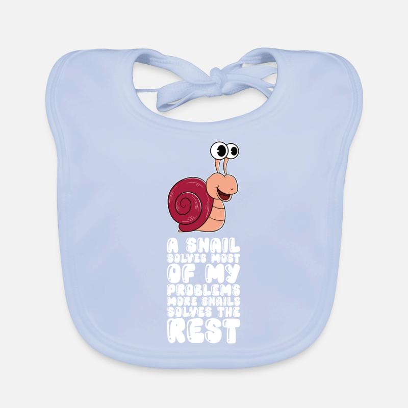 Snail Solves my problems Organic Baby Bibs