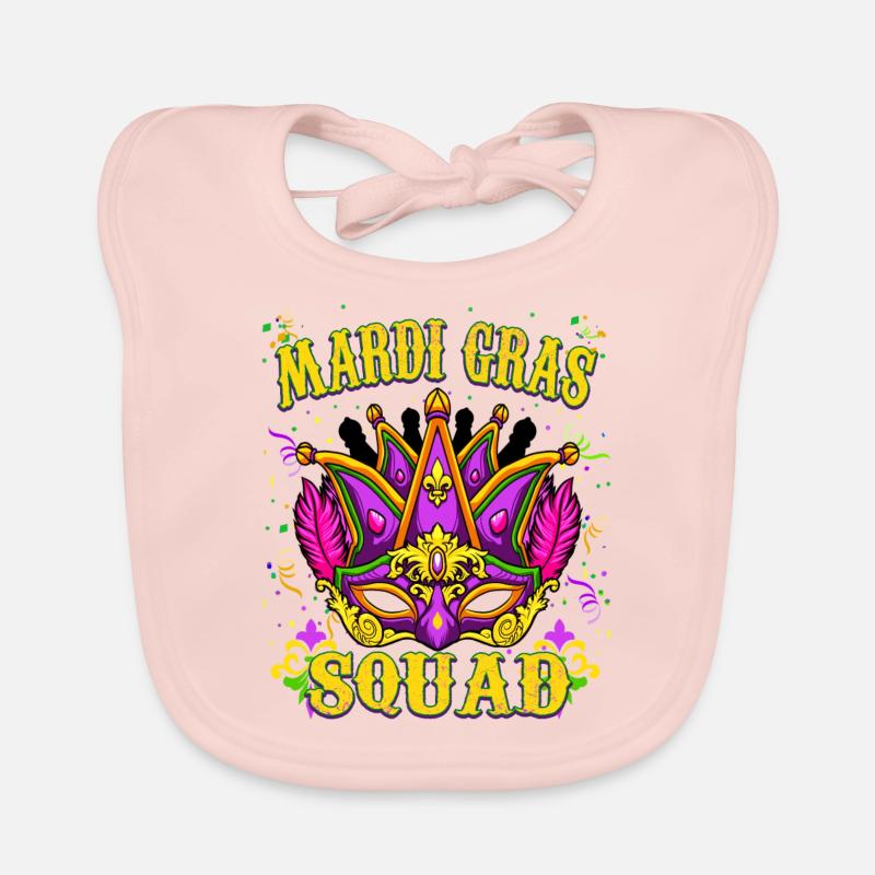 Cool Mardi Gras Design - Mardi Gras Squad Bavoir bio Bébé