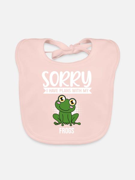 Frog Sorry I Have Plans With My Frogs - Baby Bio-Lätzchen - Rose