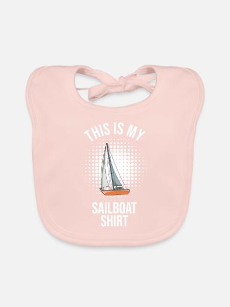Sailboat This Is My Sailboat Shirt - Baby Bio-Lätzchen - Rose - Vorne