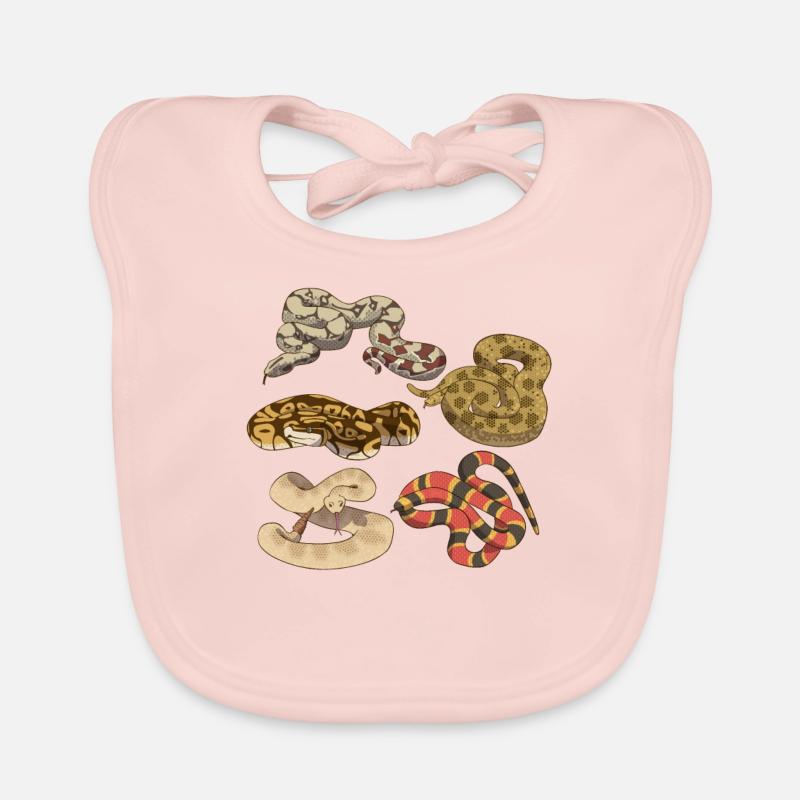 Cinq types différents de serpents Bavoir bio Bébé