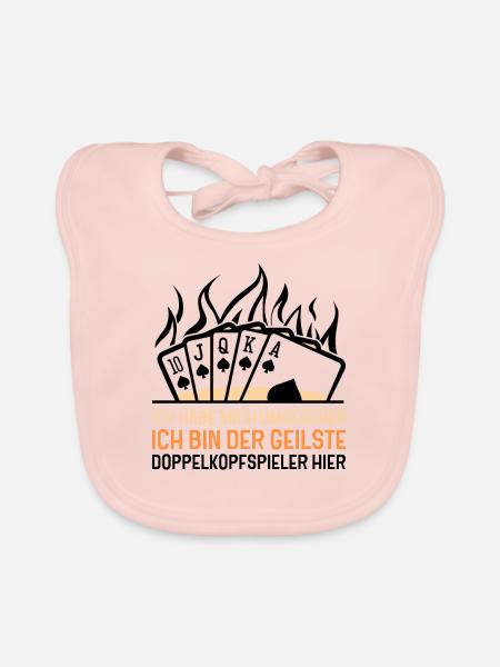 Ich habe mich umgesehen Doppelkopfspieler - Baby Bio-Lätzchen - Rose
