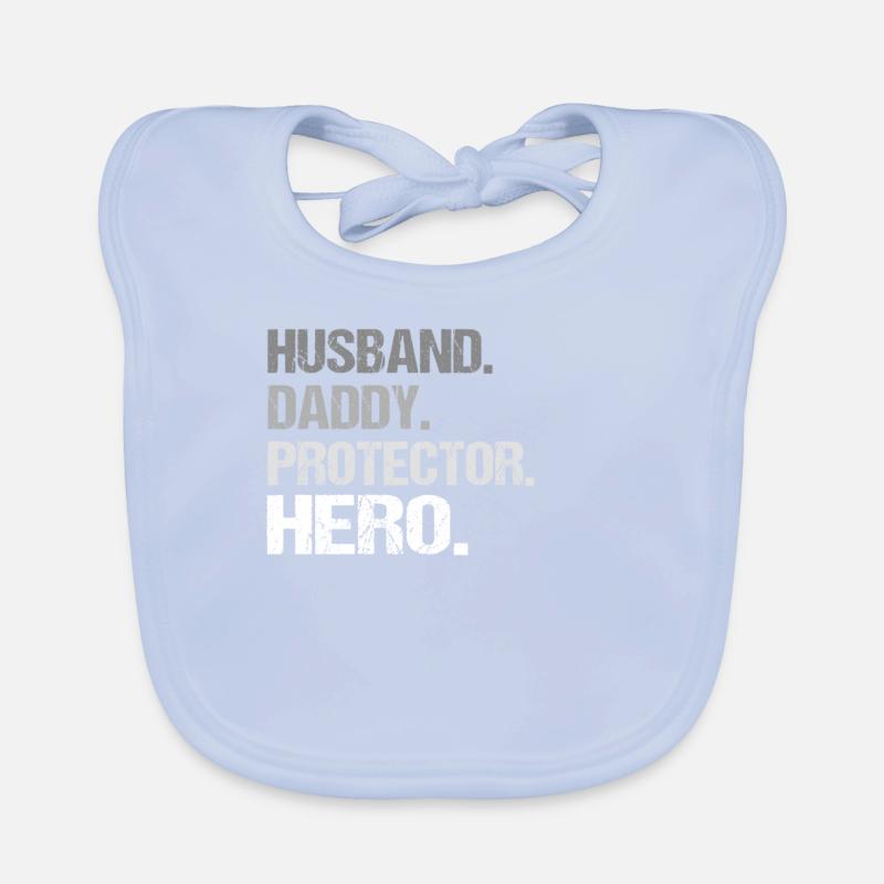 Husband Daddy Protector Hero Organic Baby Bibs