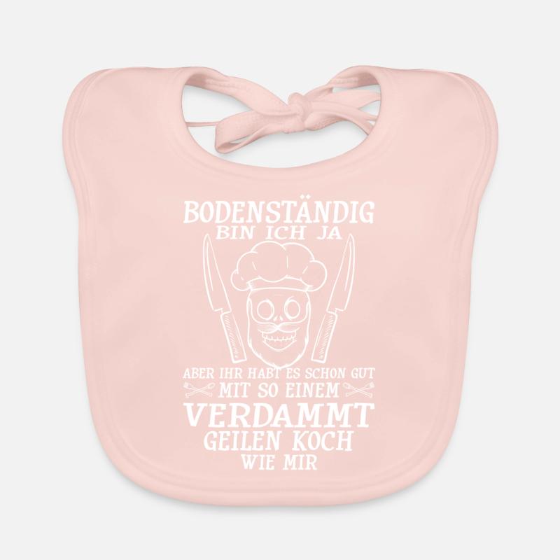 Lustiger Koch Spruch Ausbildung Chefkoch Bester - Baby Bio-Lätzchen - Rose