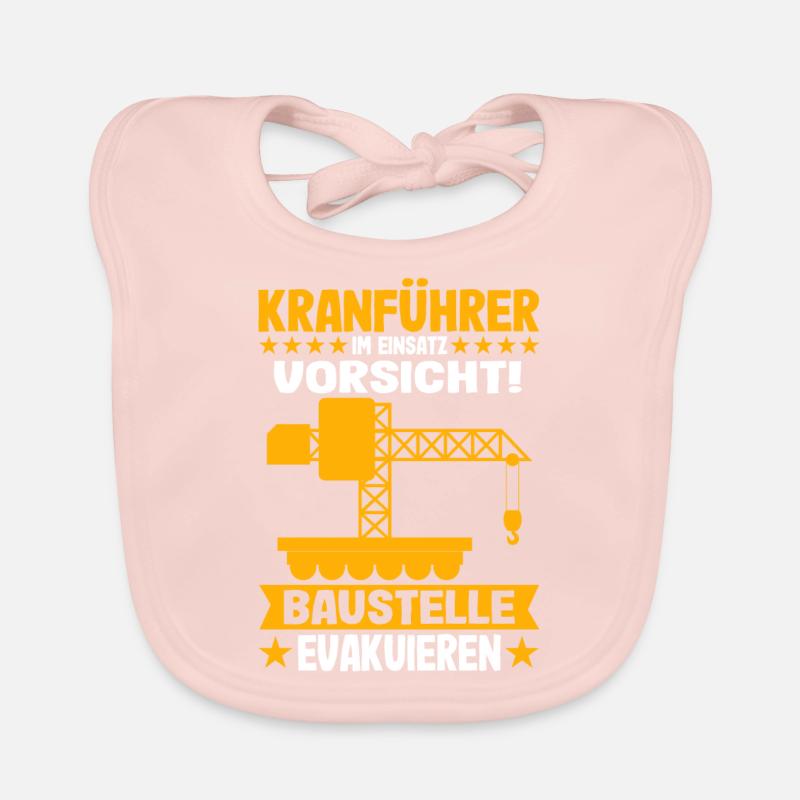 Kranführer Im Einsatz Kranfahrer Baustelle Baby Bio-Lätzchen