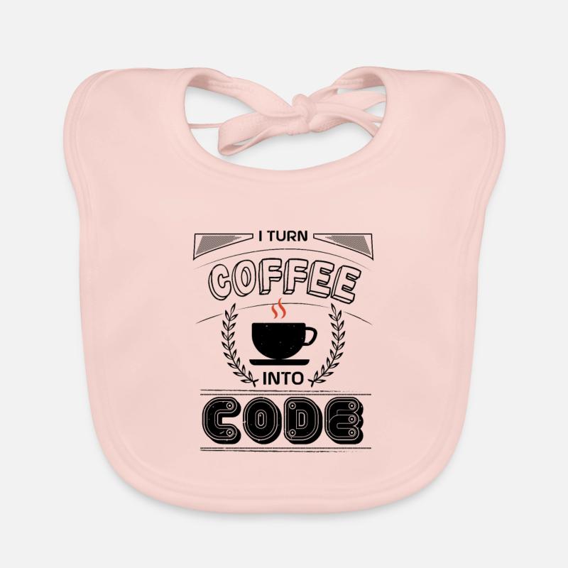 JE TRANSFORME LE CAFÉ EN CODE Bavoir bio Bébé