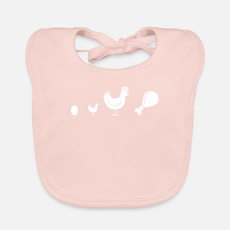 Brathähnchen Evolution - Baby Bio-Lätzchen - Rose