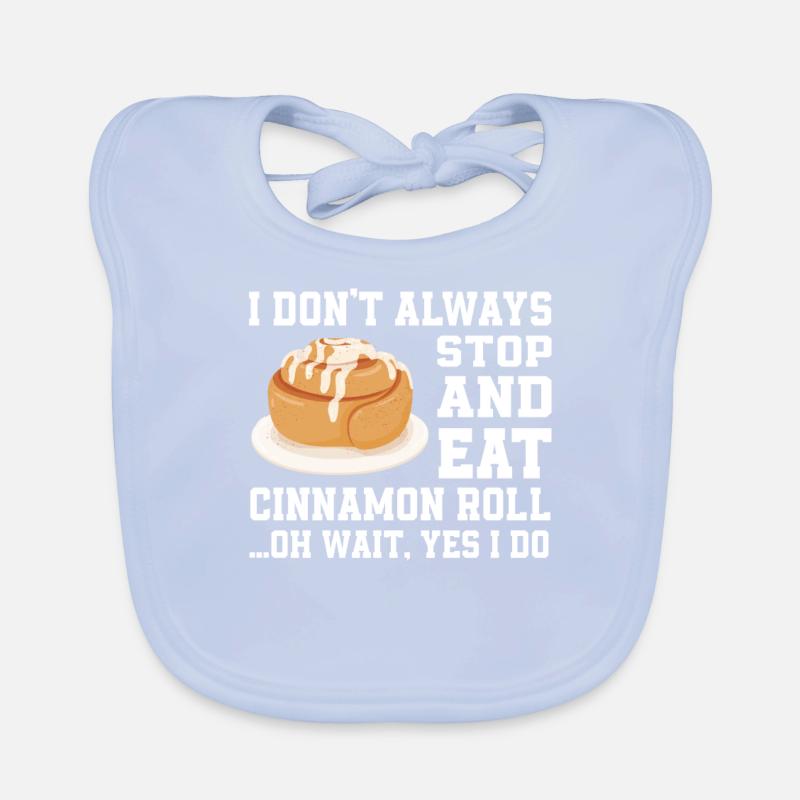 Funny Cinnamon Roll Design Organic Baby Bibs