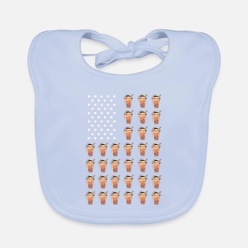 Bubble Tea USA Drapeau Bavoir bio Bébé