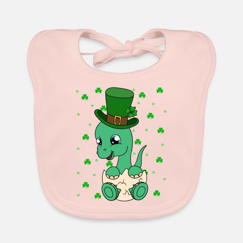 Dinosaurier St. Patrick's Day Dino Baby Bio-Lätzchen