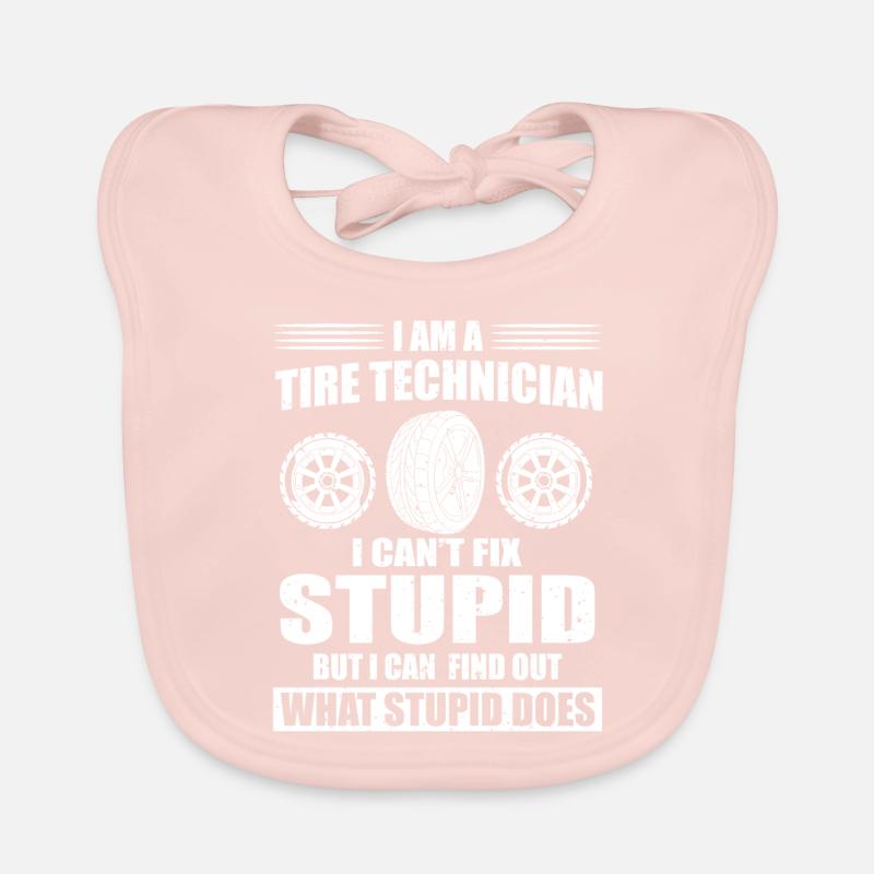 Funny tire technician saying Organic Baby Bibs