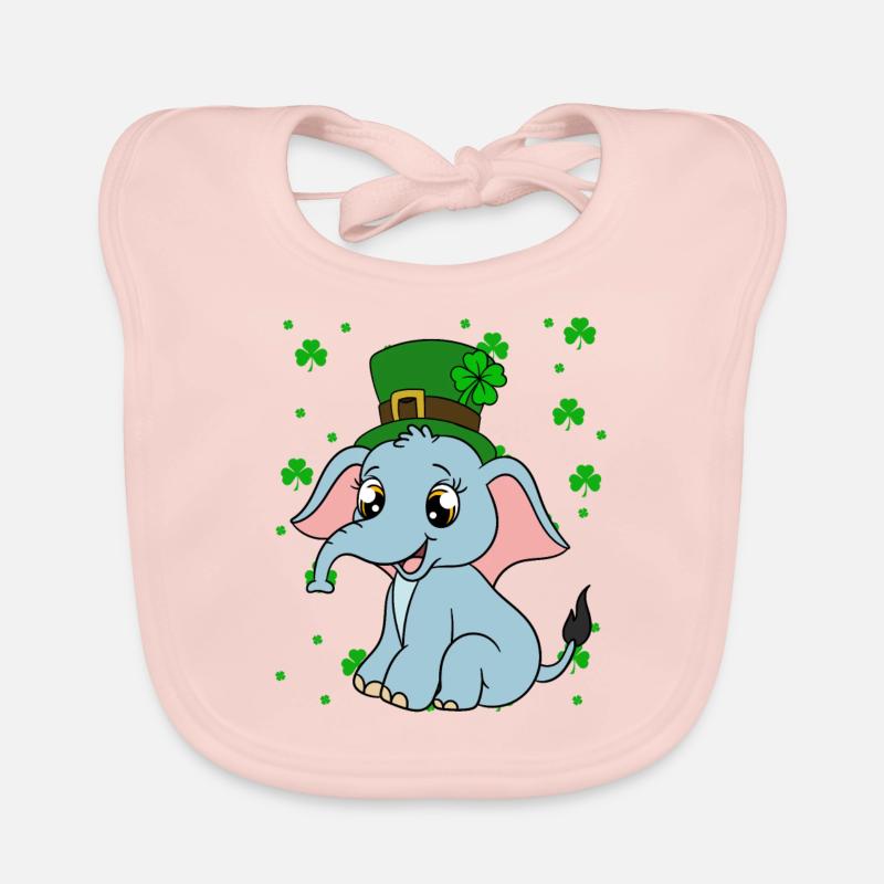 Mignons trèfles d’éléphants Fête de la Saint-Patrick Bavoir bio Bébé