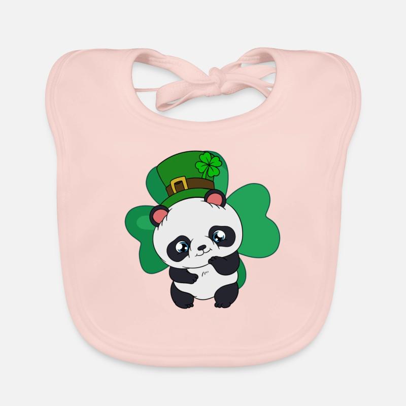 Panda de la Saint-Patrick avec chapeau de Saint-Patrick Bavoir bio Bébé