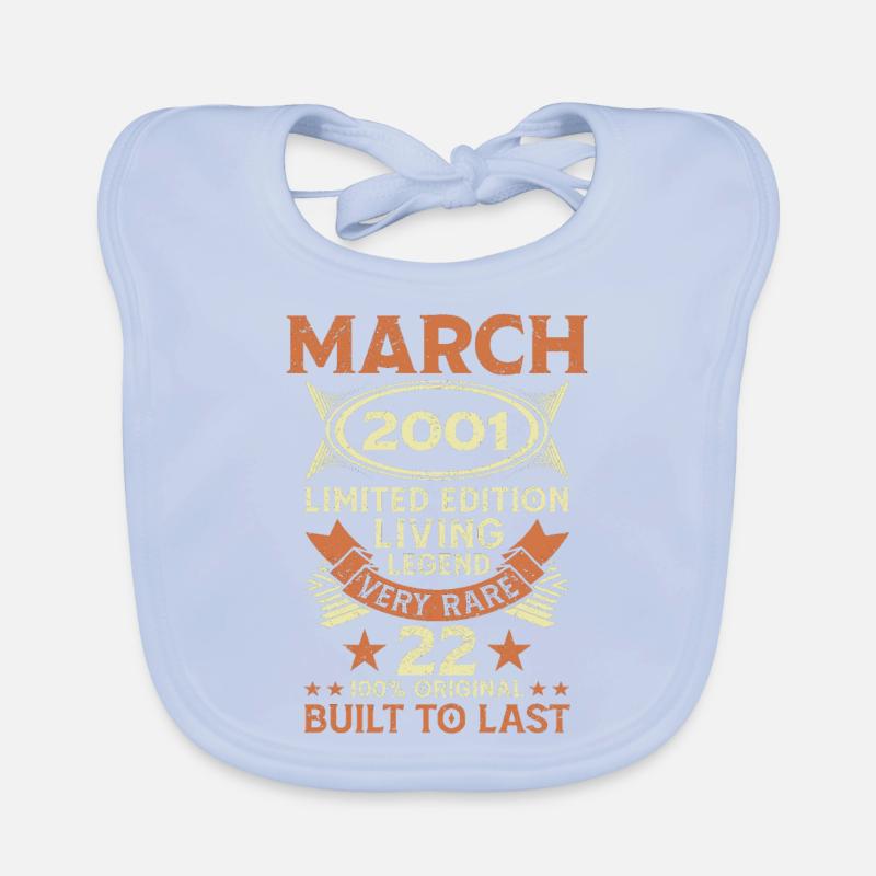 22nd birthday March Born 2001 Gift idea Organic Baby Bibs