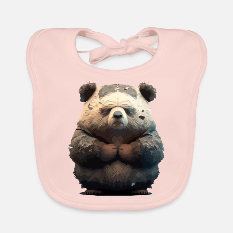 Bako the grumpy bear Organic Baby Bibs