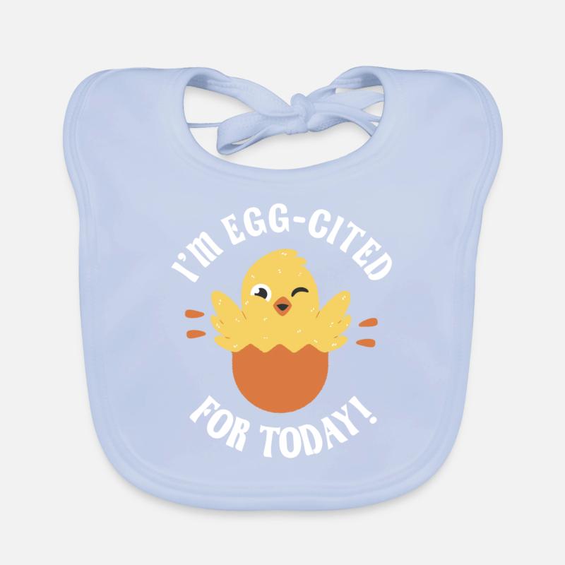 Egg-cited hatching chick Organic Baby Bibs