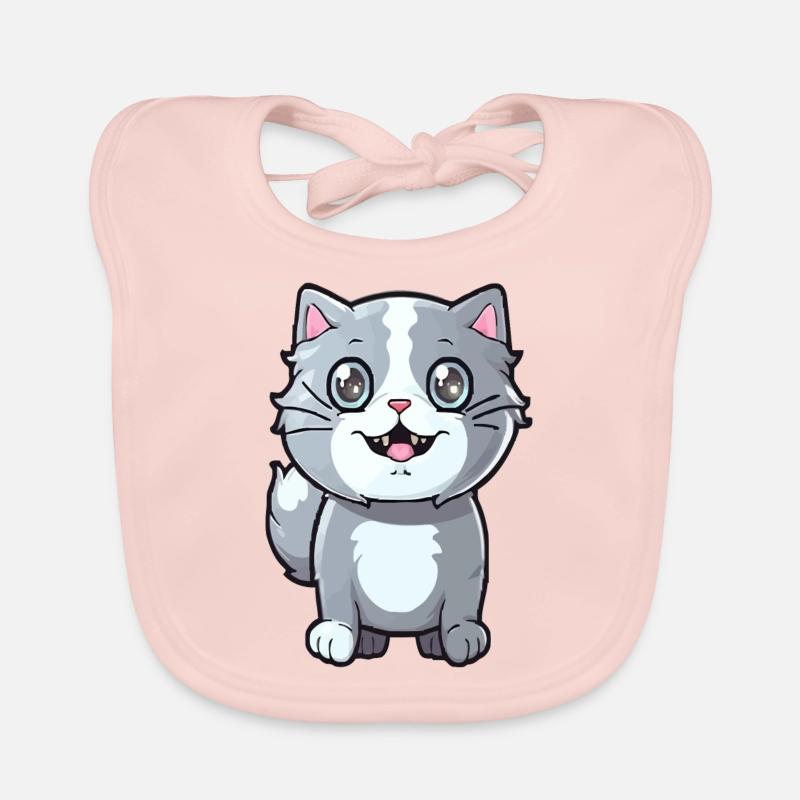 Chaton mignon avec œil de chat pour les propriétaires de chats Bavoir bio Bébé
