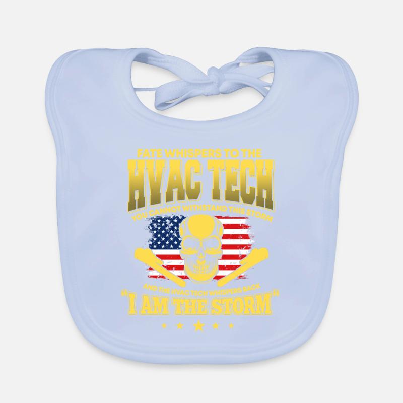American Hvac Tech Usa Flag Organic Baby Bibs