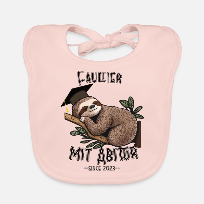 Faultier mit Abitur 2023 - Baby Bio-Lätzchen - Rose