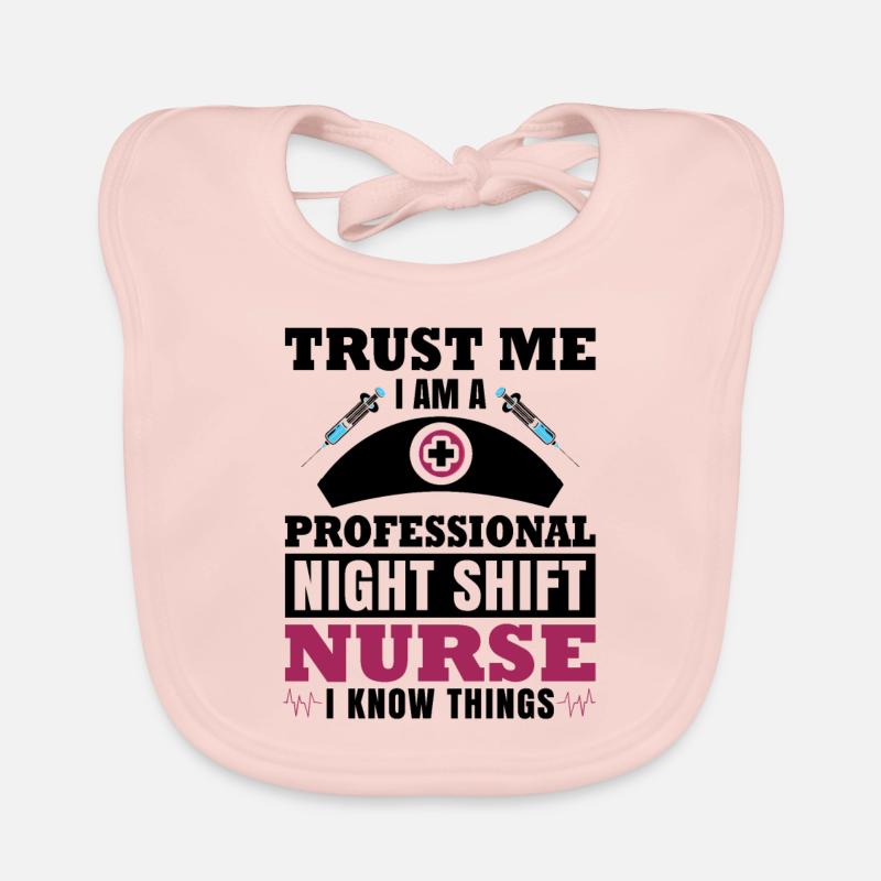 Night Shift Nurse I know things Baby Bio-Lätzchen