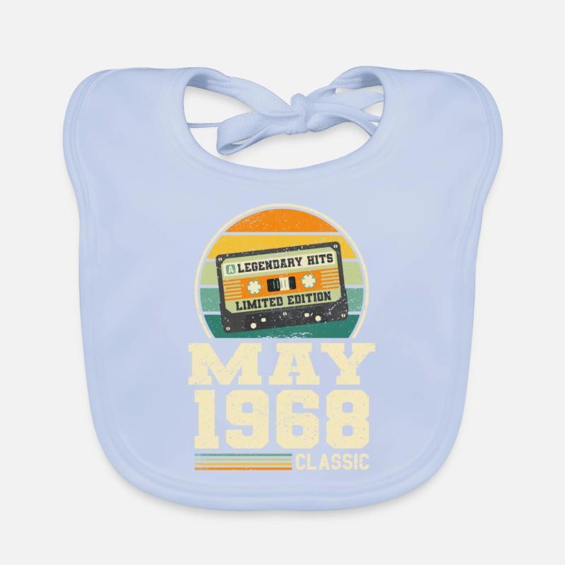 55th birthday May Born in 1968 Gift idea Organic Baby Bibs