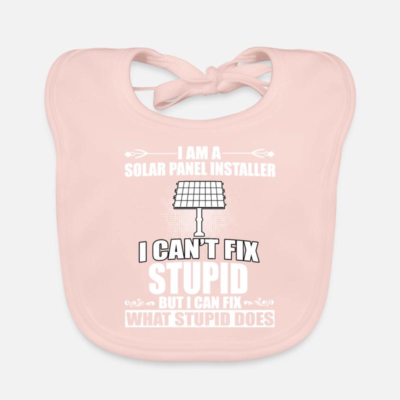 Funny Solar Panel Installer Design Organic Baby Bibs