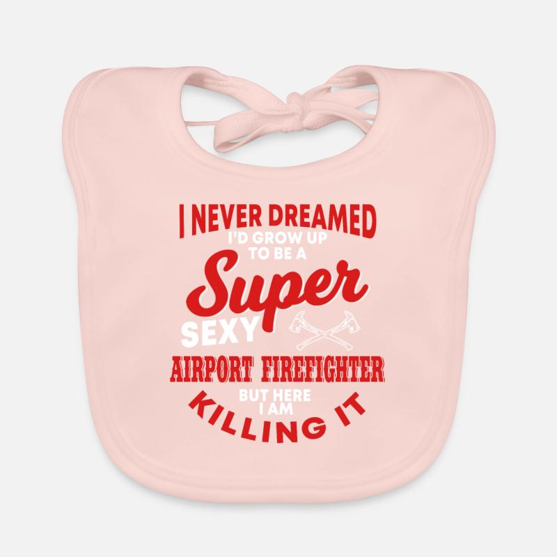 Drôle de pompier d’aéroport Bavoir bio Bébé