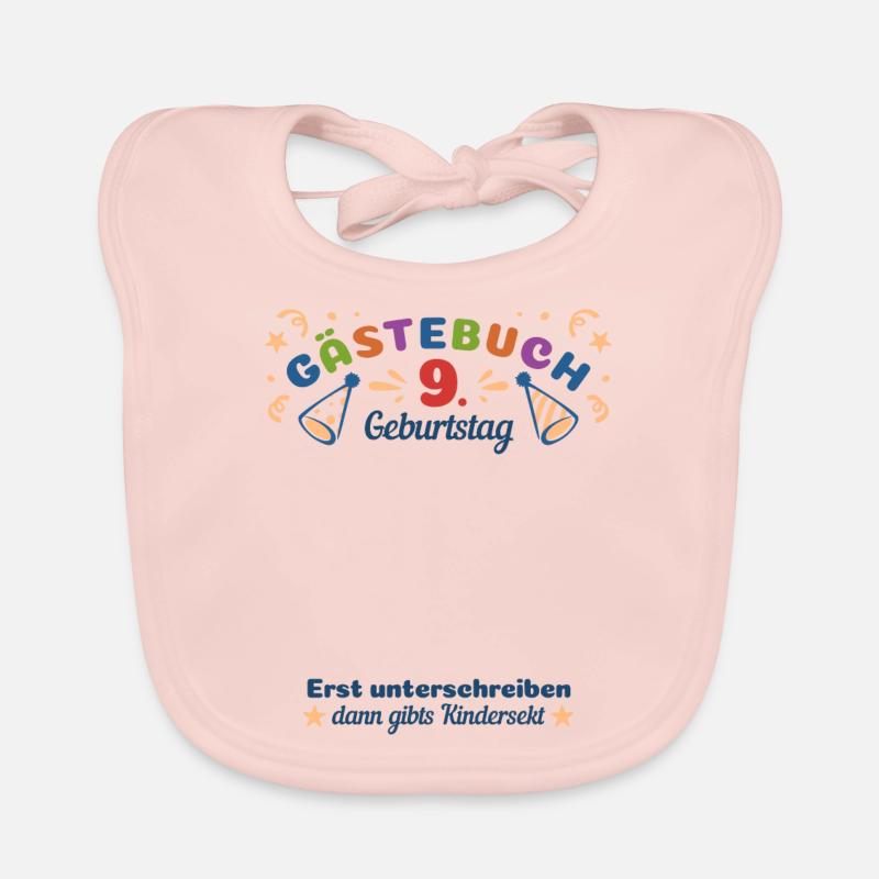 Gästebuch 9 Geburtstag Kindersekt Baby Bio-Lätzchen