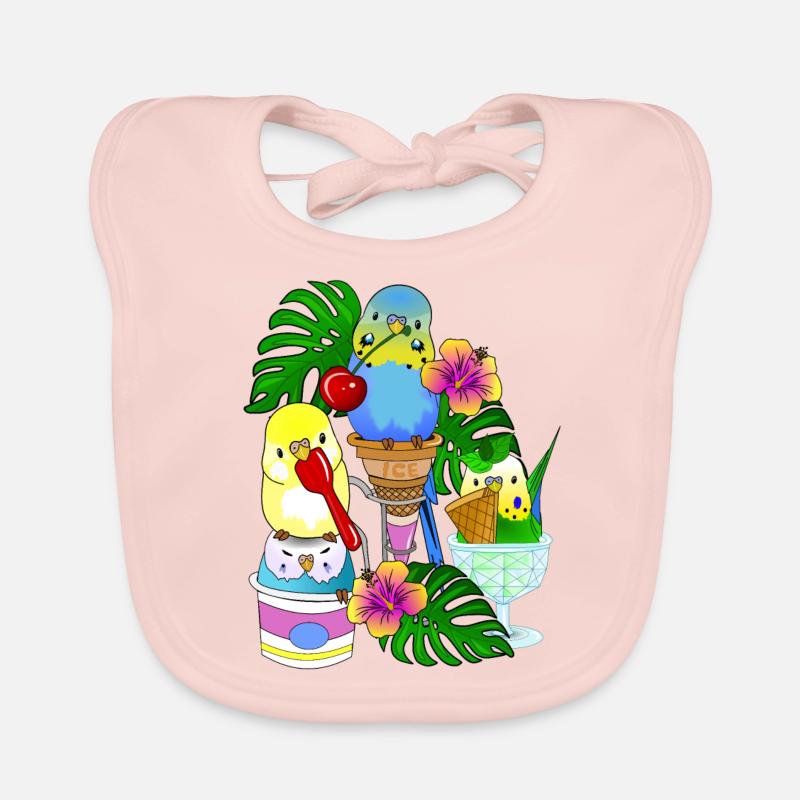 Wellensittich Eis Eiscreme - Baby Bio-Lätzchen - Rose