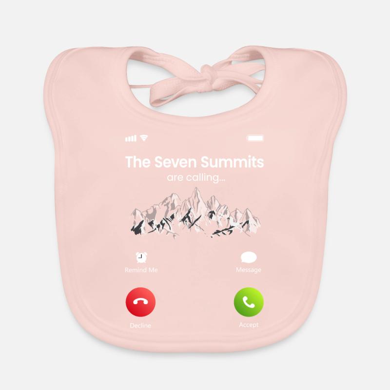 Les sept sommets appellent - Bavoir bio Bébé - rose