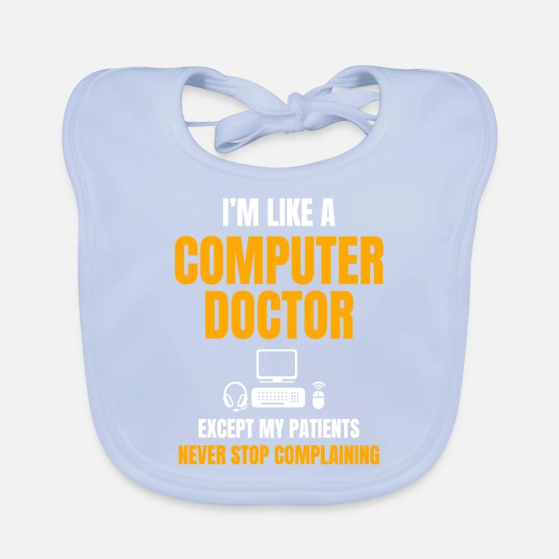 Funny IT Support Design Computer Doctor Organic Baby Bibs