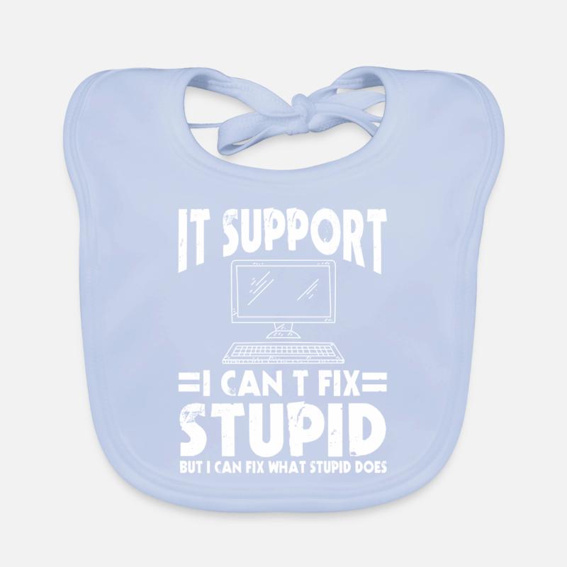 Ironic IT Support Computer Gift Organic Baby Bibs