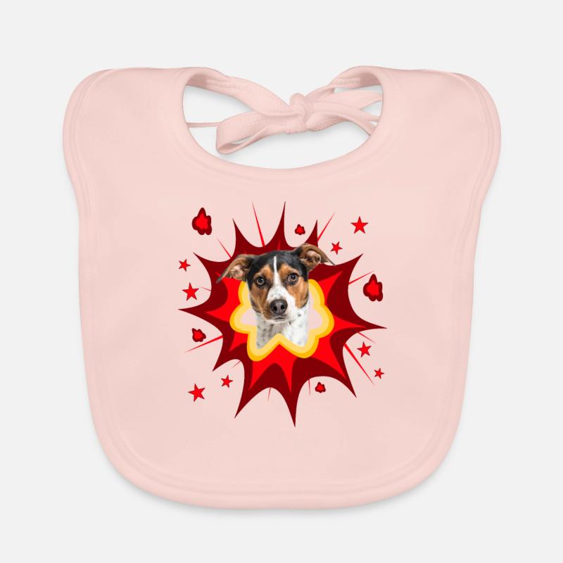 Comic Hund Design - Pow - Ratonero Baby Bio-Lätzchen