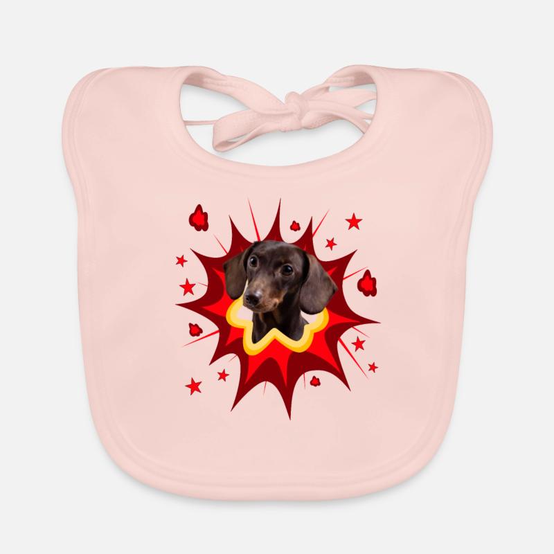 Conception de chien comique - Pow - Teckel Bavoir bio Bébé