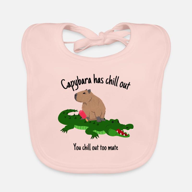 Capybara repose cadeau pour les fans de capybara - Bavoir bio Bébé - rose