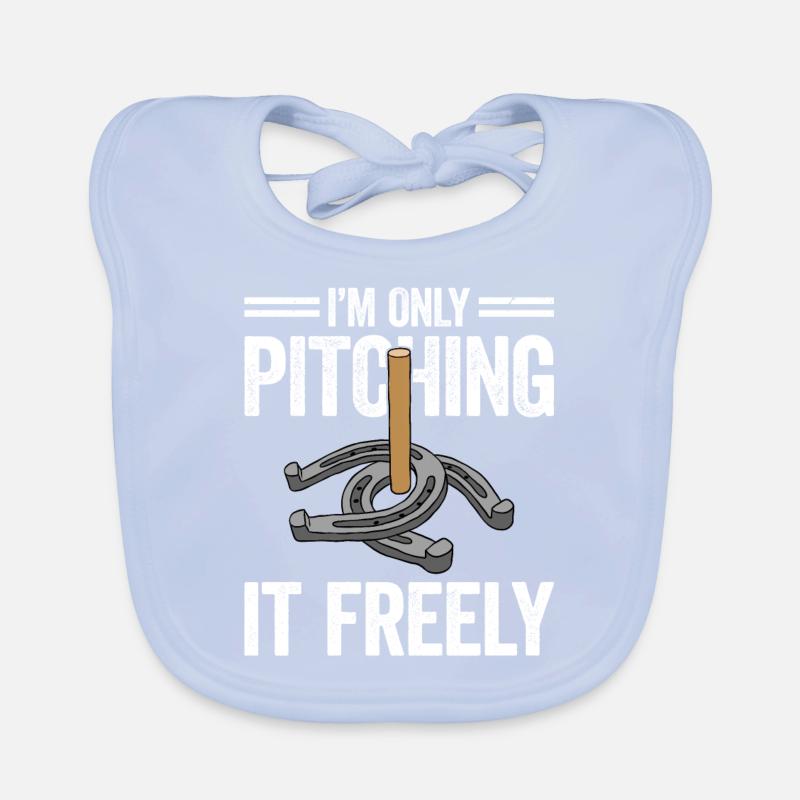 I'm Only Pitching It Freely Horseshoe Pitching Baby Bio-Lätzchen