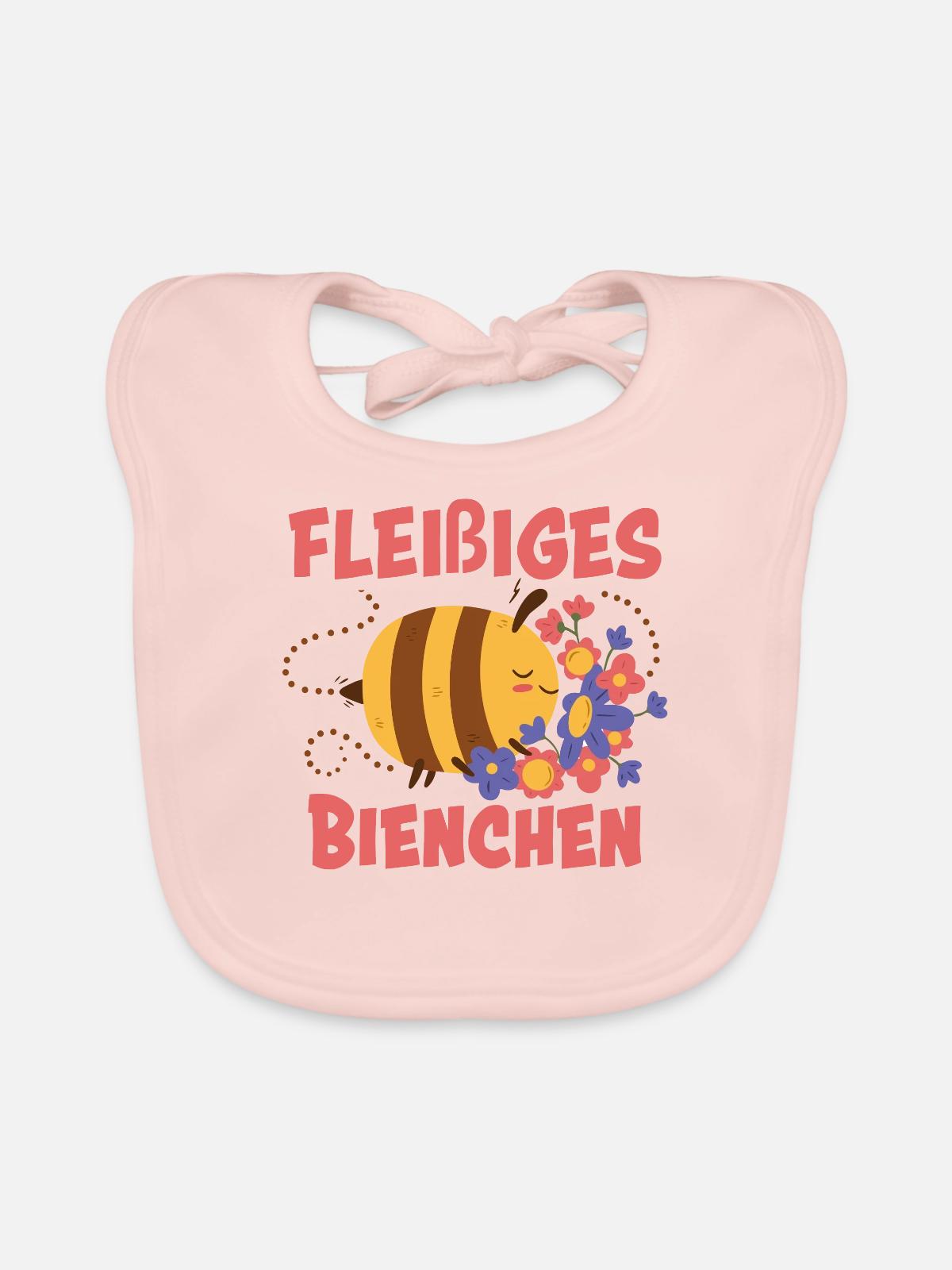 Fleißiges Bienchen - Baby Bio-Lätzchen - Rose - Vorne