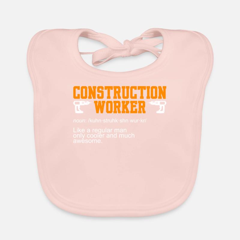Travailleur de la construction Nom Ouvrier de la construction Bavoir bio Bébé
