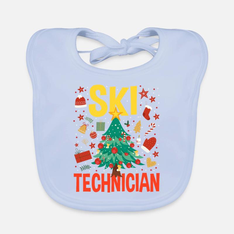 Costume de sapin de Noël de technicien de ski Bavoir bio Bébé