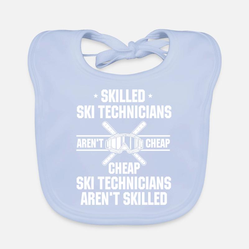 Funny Ski Technician Gift Organic Baby Bibs