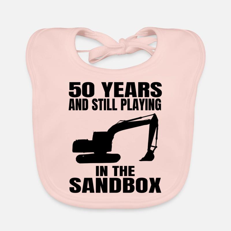 Baggerfahrer Bauarbeiter Baggern 50. Geburtstag Baby Bio-Lätzchen