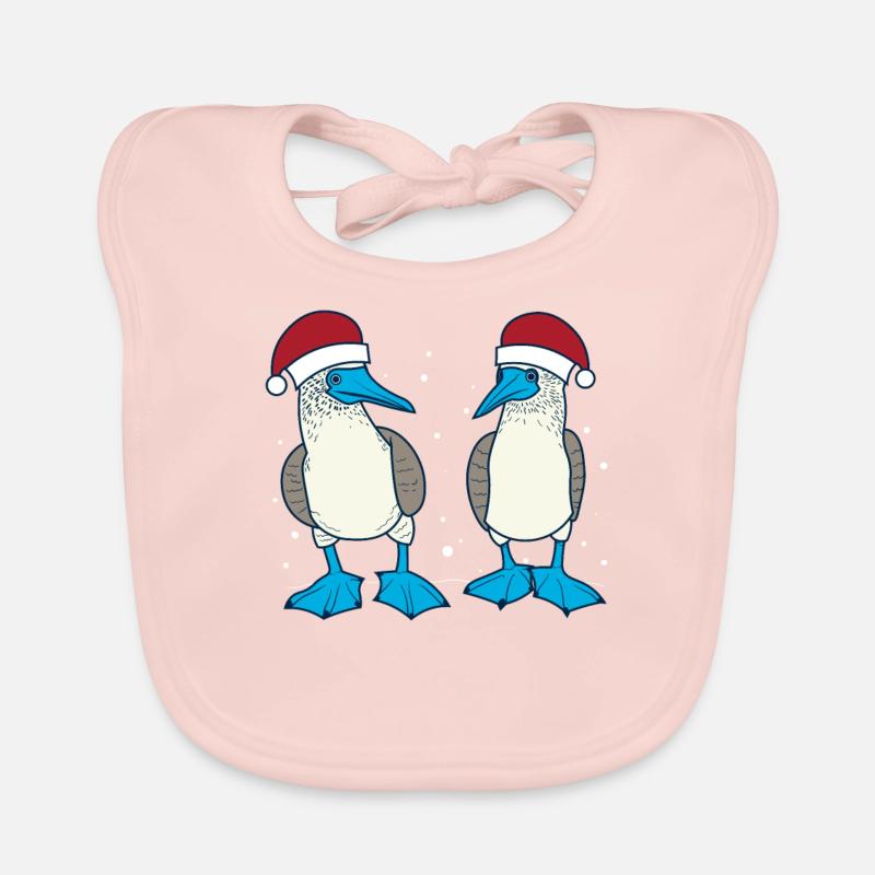Fou à pieds bleus Noël Bavoir bio Bébé