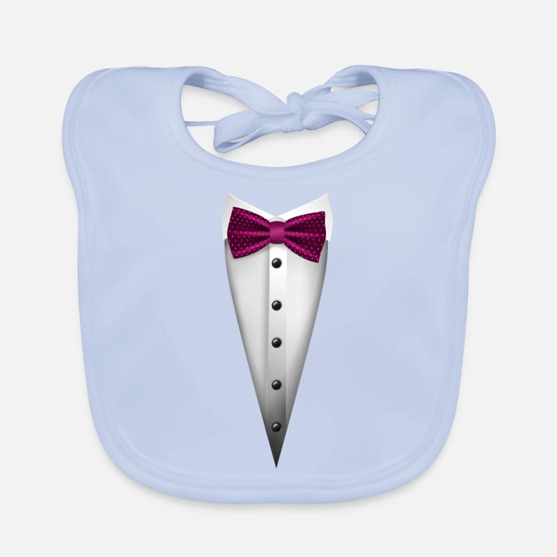 Design smoking con papillon per matrimoni e Bavaglino ecologico per neonato
