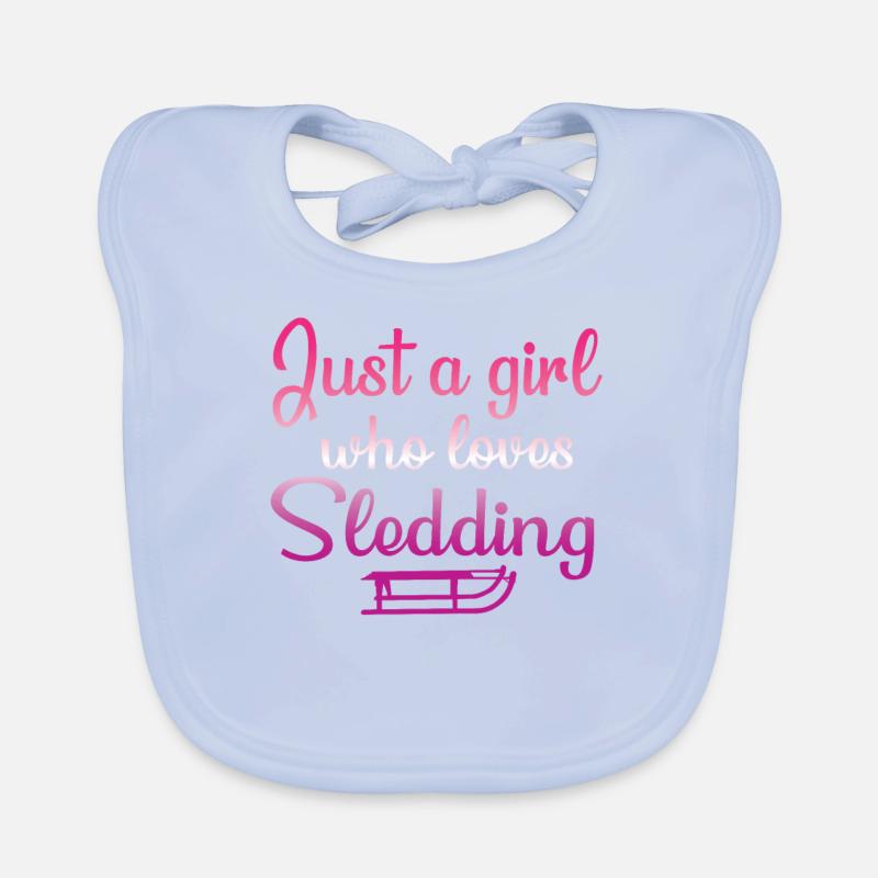 Schlittenfahren Mädchen Design Baby Bio-Lätzchen