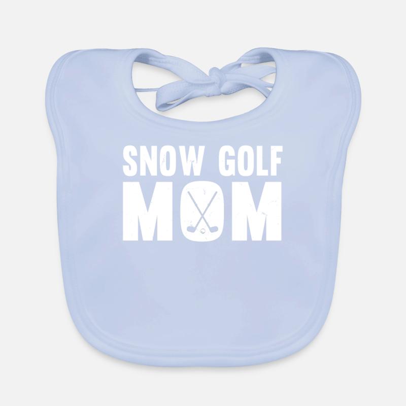 Snow Golfer Mom Outfit Women Organic Baby Bibs