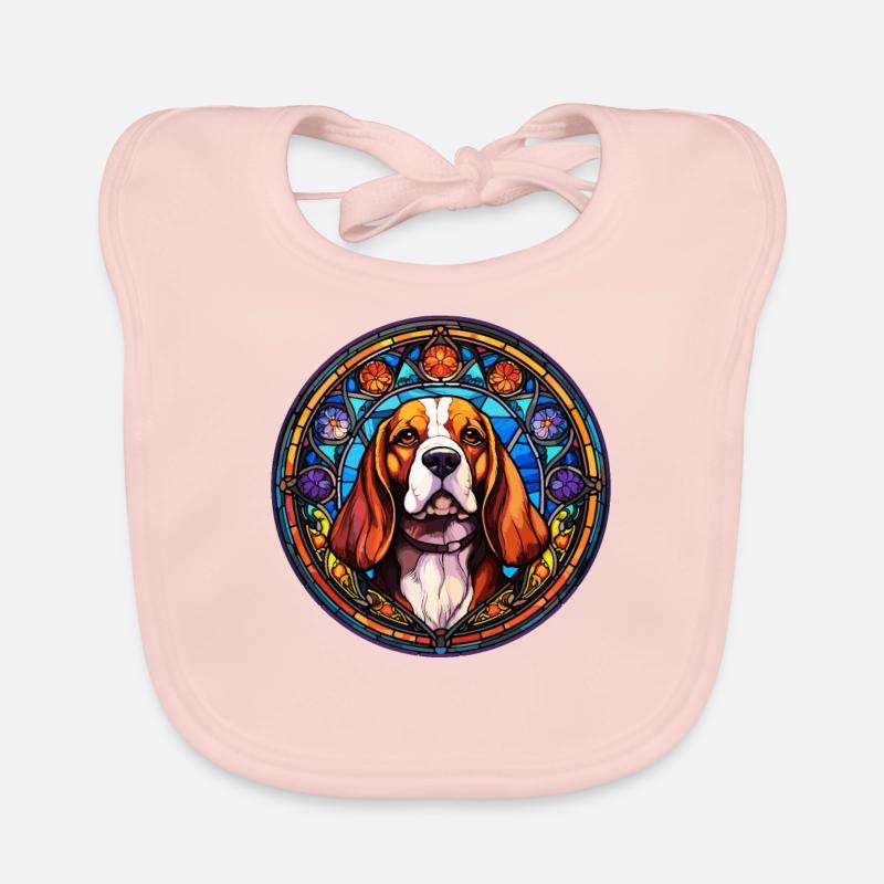 Ich liebe Glasmalerei und Beagle-Designs - Holy Baby Bio-Lätzchen